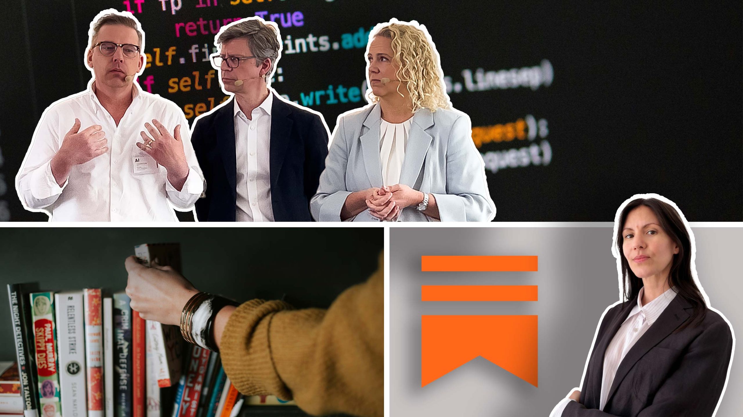 I sommarnyhetsbrevet möter vi bland andra Christofer Brask (SVT), Daniel Gillblad (Recorded Future), Karin Lönnheden (MPF) och Kajsa Zetterholm (Substack). Foto: Media.nu/Privat/Substack/Unsplash (kollage)