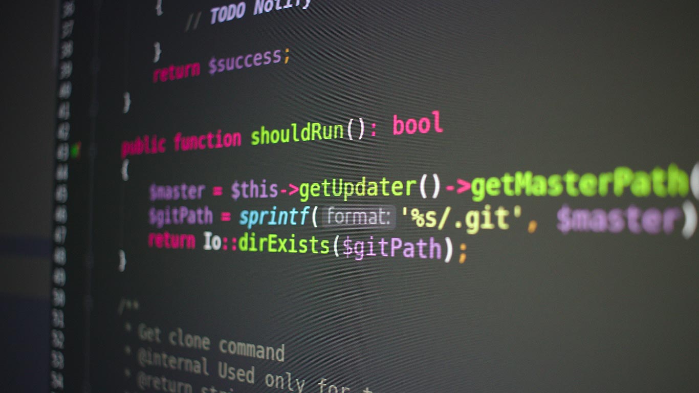 PHP-kod på en datorskärm